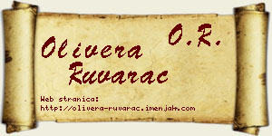 Olivera Ruvarac vizit kartica